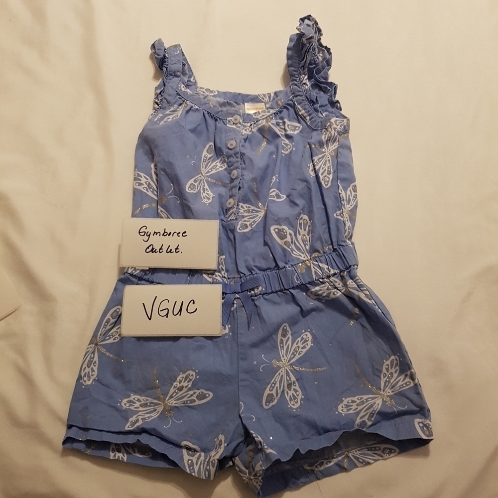 Gymboree girls size 4 romper blue butterfly romper, Outlet